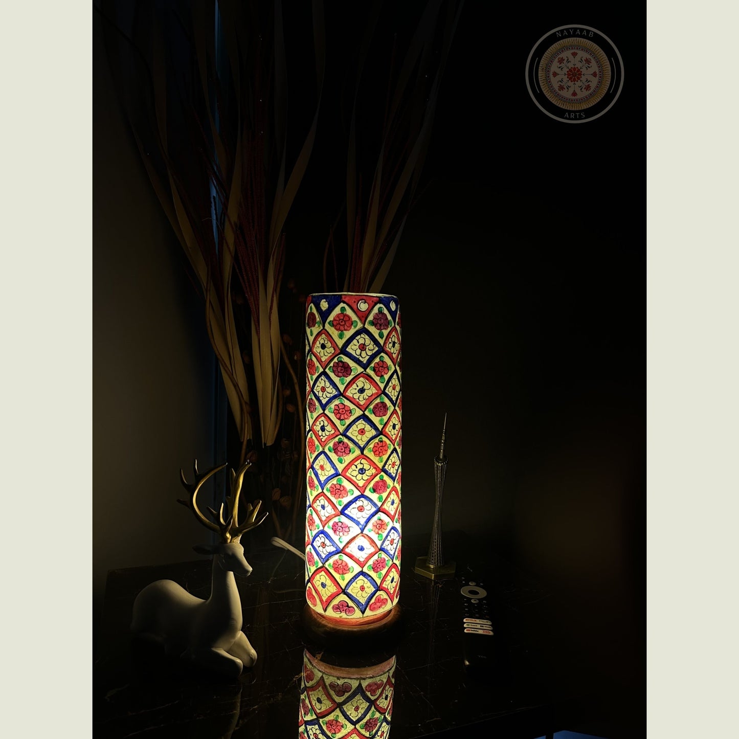 Camel Skin Glass Shaped Lamp