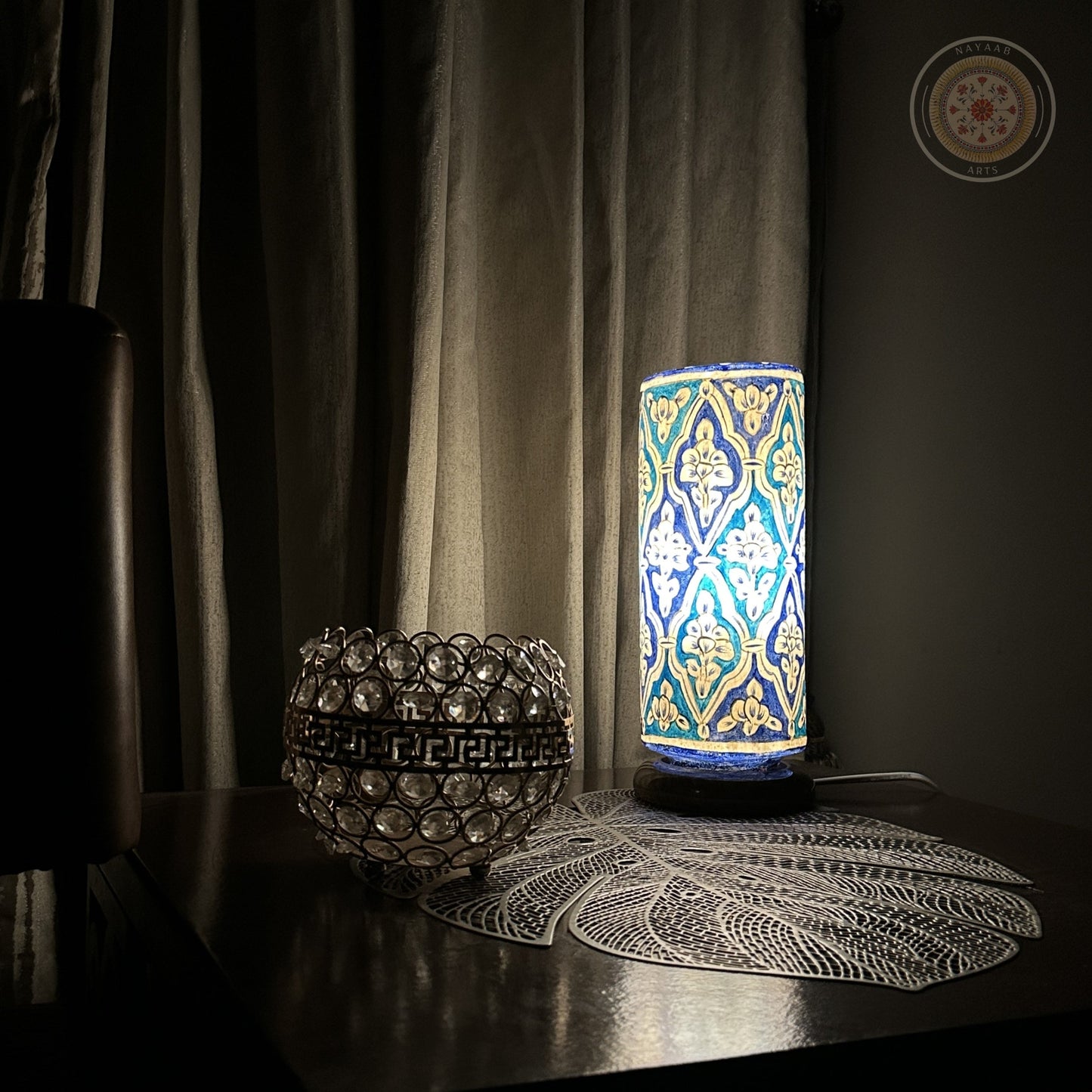 Camel Skin Glass Shaped Lamp