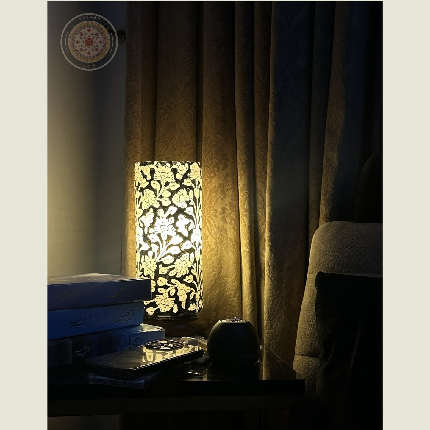 Camel Skin Glass Shaped Lamp