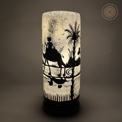 Camel Skin Glass Shaped Lamp