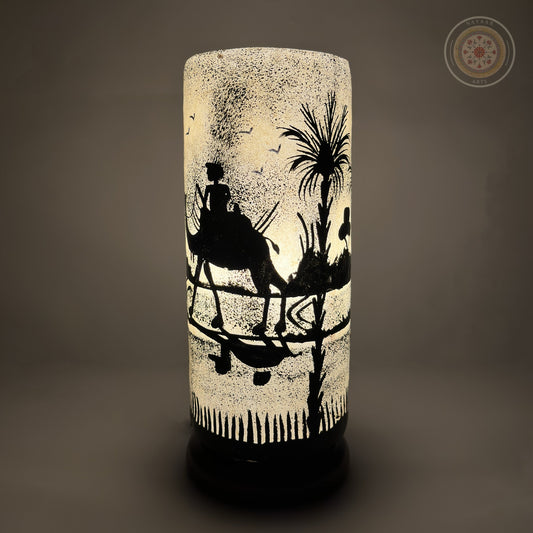 Camel Skin Glass Shaped Lamp