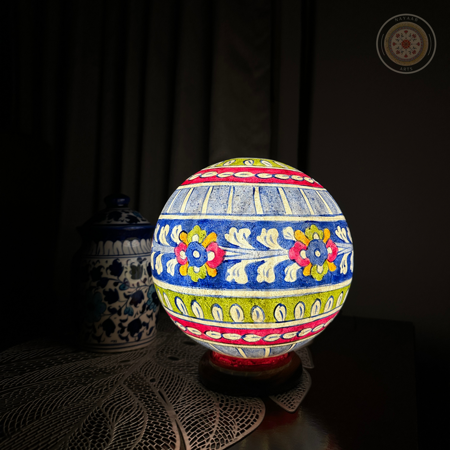 Camel Skin Round Table Lamp