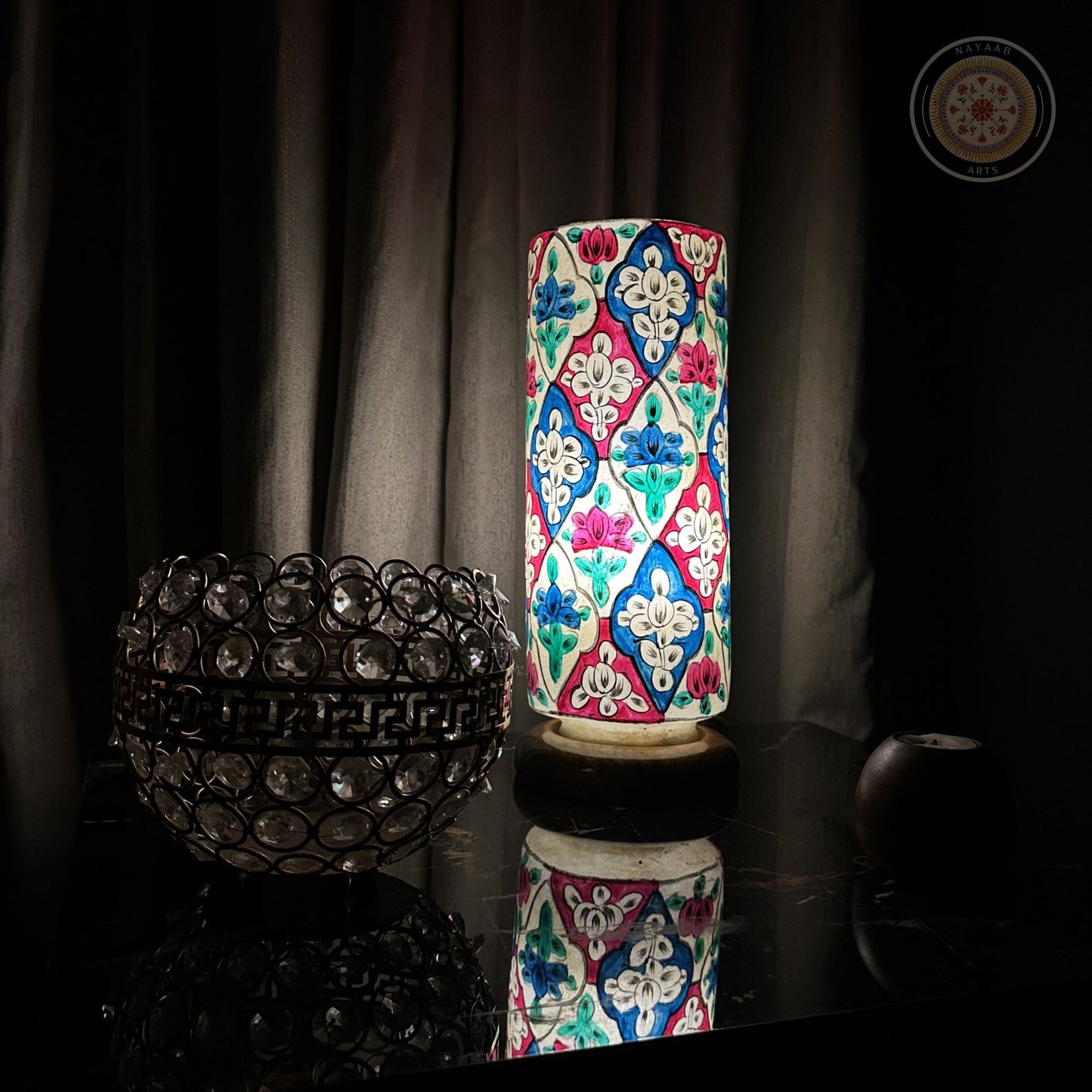 Camel Skin Glass Shaped Lamp