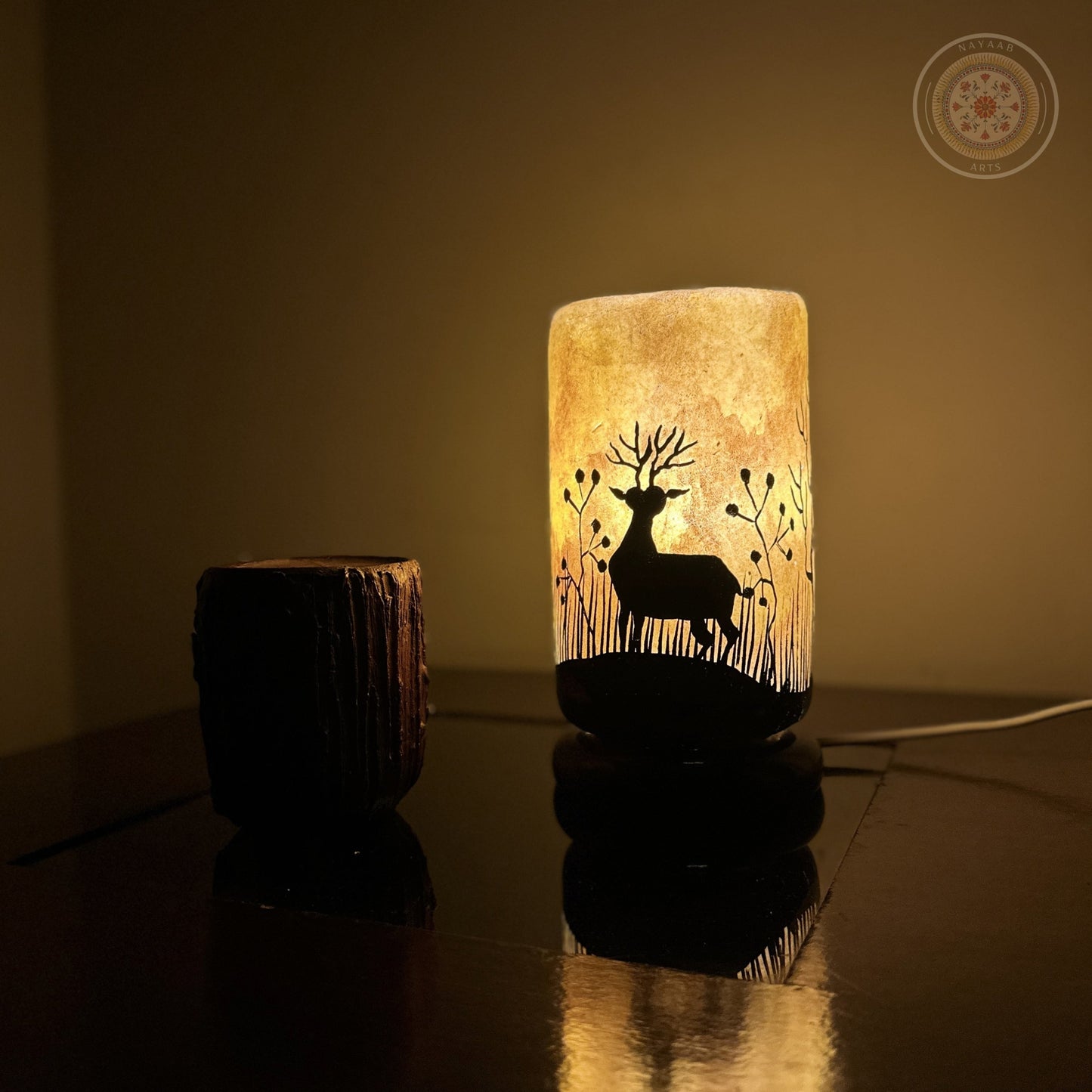 Camel Skin Glass Shaped Lamp