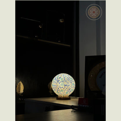 Camel Skin Round Table Lamp