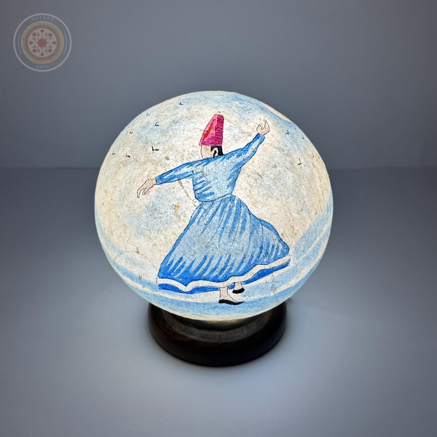 Camel Skin Round Table Lamp