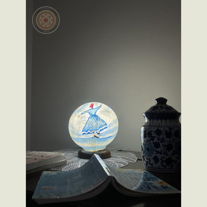 Camel Skin Round Table Lamp