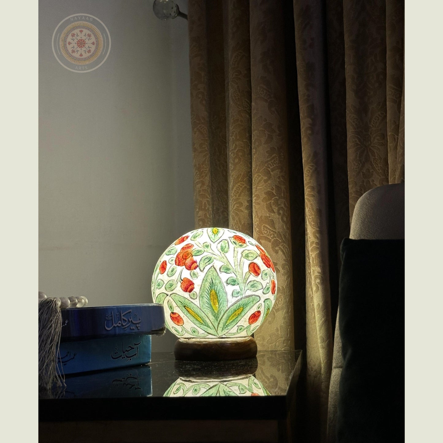 Camel Skin Round Table Lamp